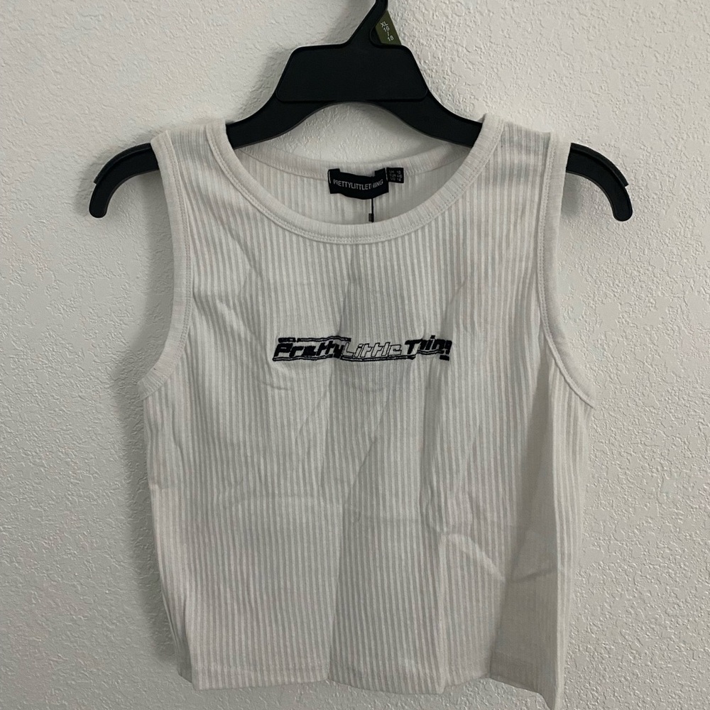 PrettyLittleThing White Ribbed Tank Top
